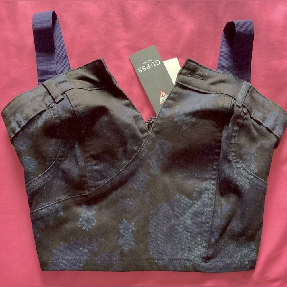 NWT Guess denim crop top - size XS